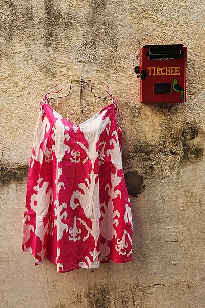 Charu's Pin-Tuck Top- Pink Ikat