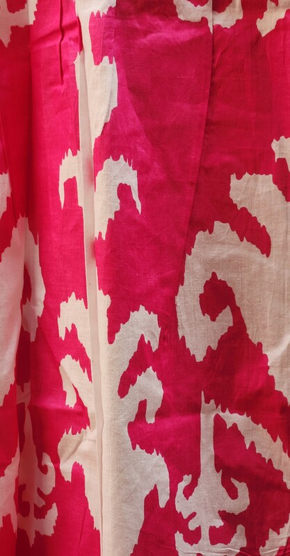 Charu's Pin-Tuck Top- Pink Ikat