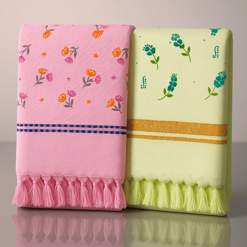 Signature – Radiant Colour Print Cotton Towels (Pack of 2)