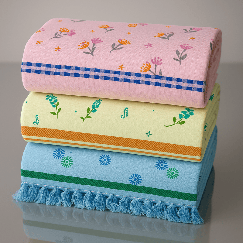 Signature – Radiant Colour Print Cotton Towels (Pack of 2)