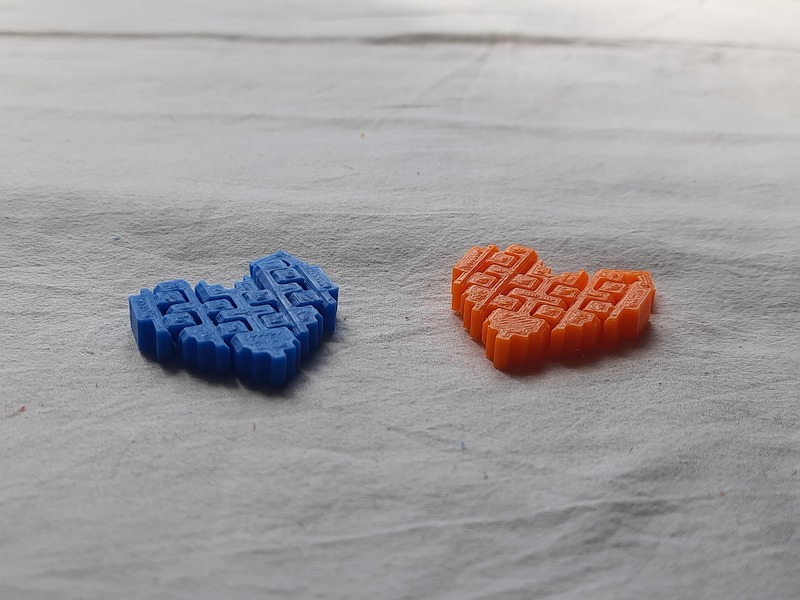 Articulated Pixel Heart Keychain