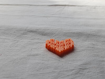 Articulated Pixel Heart Keychain