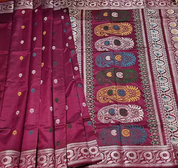 Revival Baluchari  Color Magenta