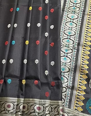 Revival Baluchari  Color Jet black