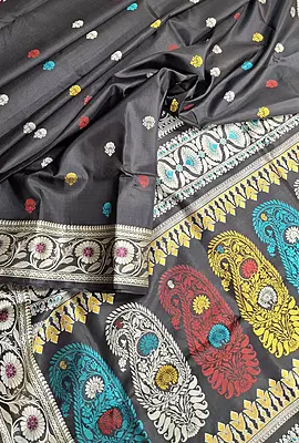 Revival Baluchari  Color Jet black
