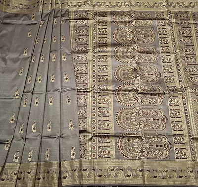 Figure motif Baluchari Color Grey saree