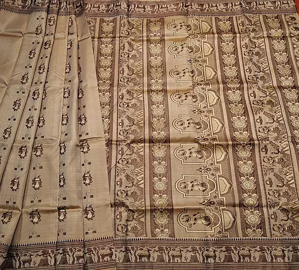 Figure motif Baluchari Color Chandan