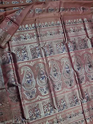 Figure motif Swarnachari Color Dual tone Mustard and Rani pink