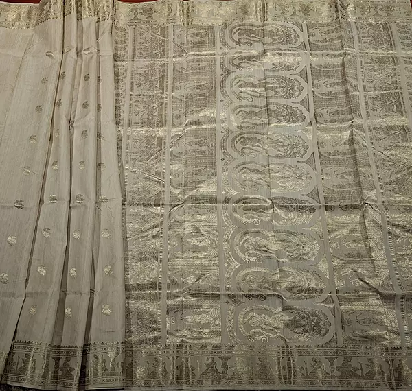 Pure Tassar zari work kadhwa buta Swarnachari