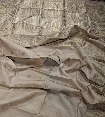 Pure Tassar zari work kadhwa buta Swarnachari