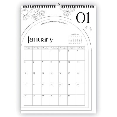 2026 Arch Design Black & White Wall Calendar