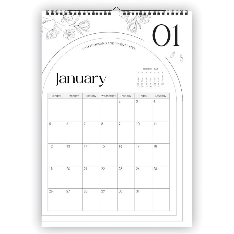 2026 Arch Design Black & White Wall Calendar