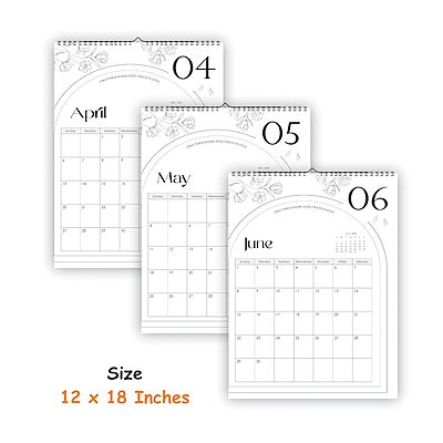 2026 Arch Design Black & White Wall Calendar