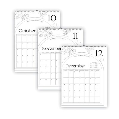 2026 Arch Design Black & White Wall Calendar