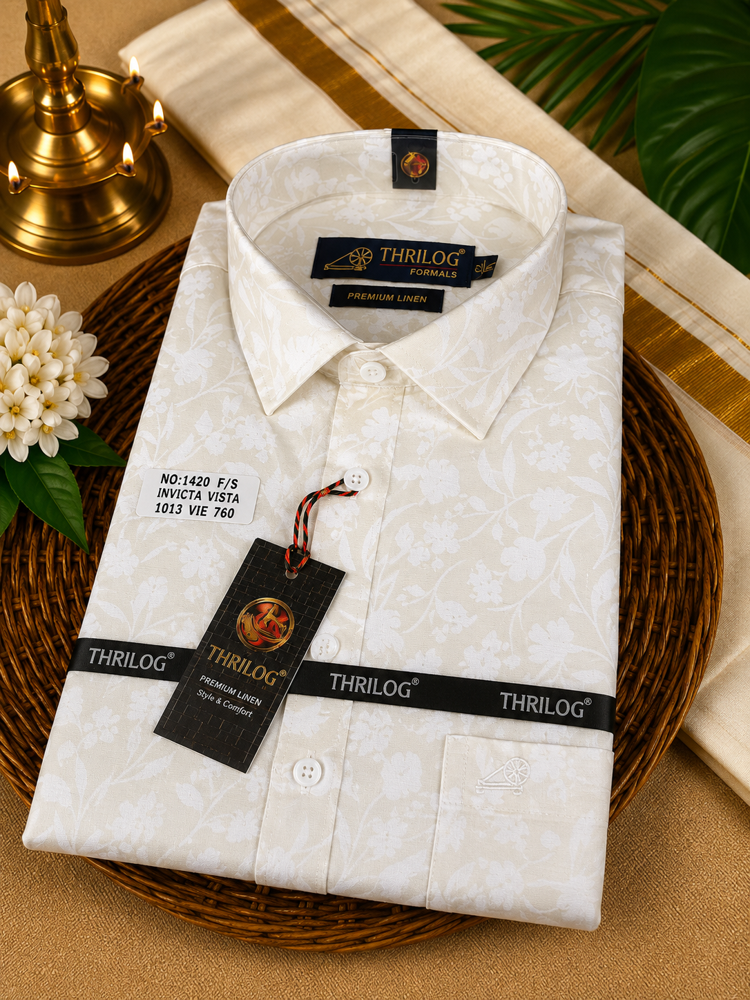 2026 Onam special shirt  light  mundu combo