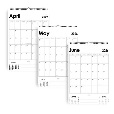 2026 Simple Image-Free Wall Calendar