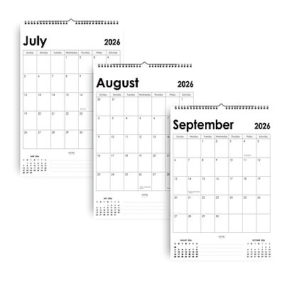 2026 Simple Image-Free Wall Calendar
