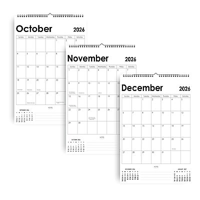 2026 Simple Image-Free Wall Calendar