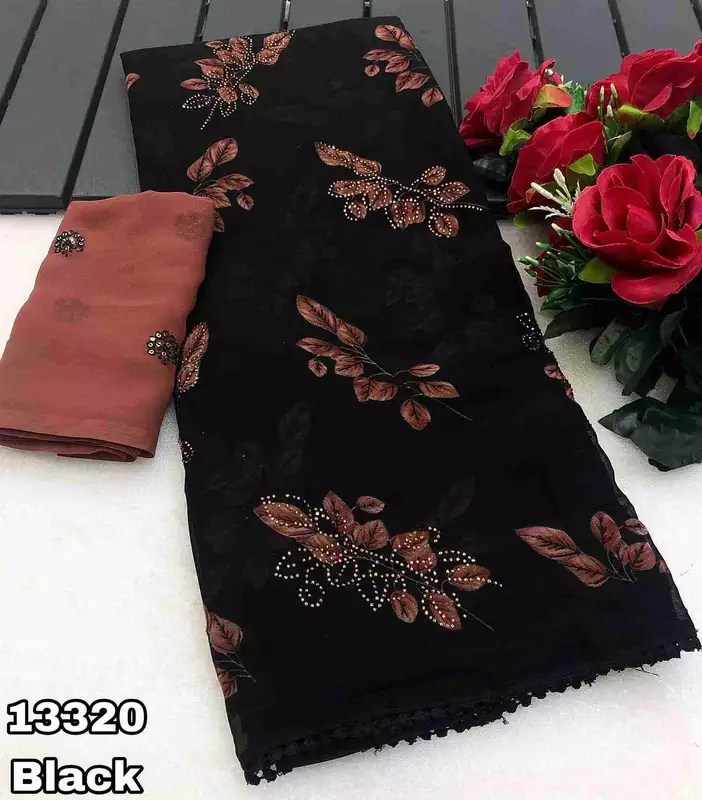 Avni Soft Weightless Chiffon Floral Print Saree