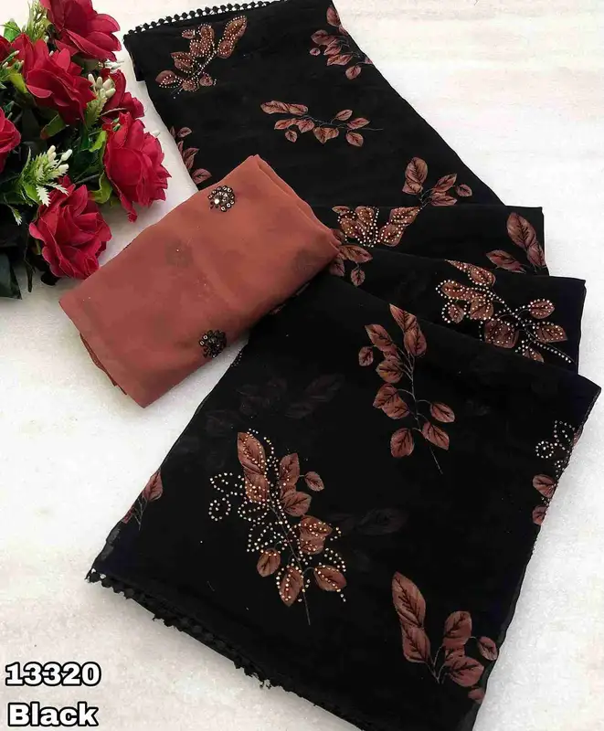 Avni Soft Weightless Chiffon Floral Print Saree