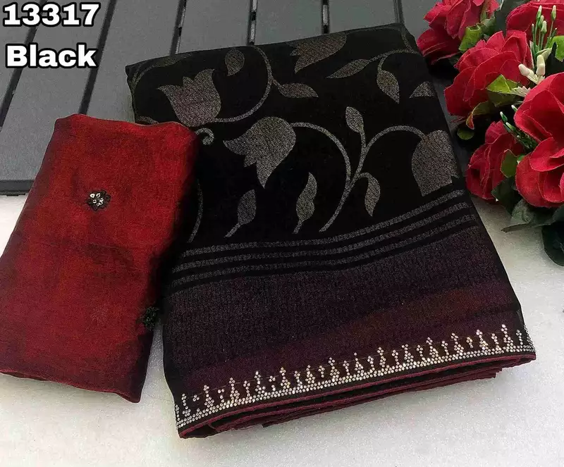 Chandralekha Georgette Foil Print Saree