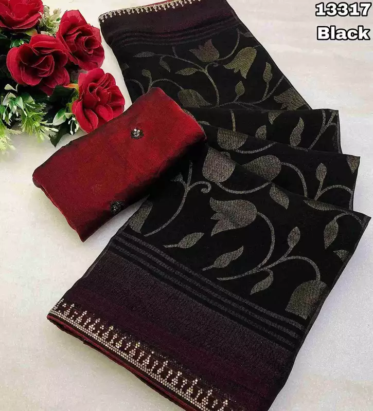 Chandralekha Georgette Foil Print Saree