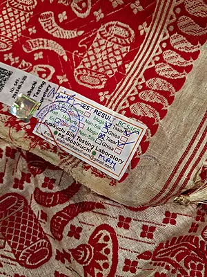 Pure Assam Handwoven Tussar by Tussar with Traditional Motifs