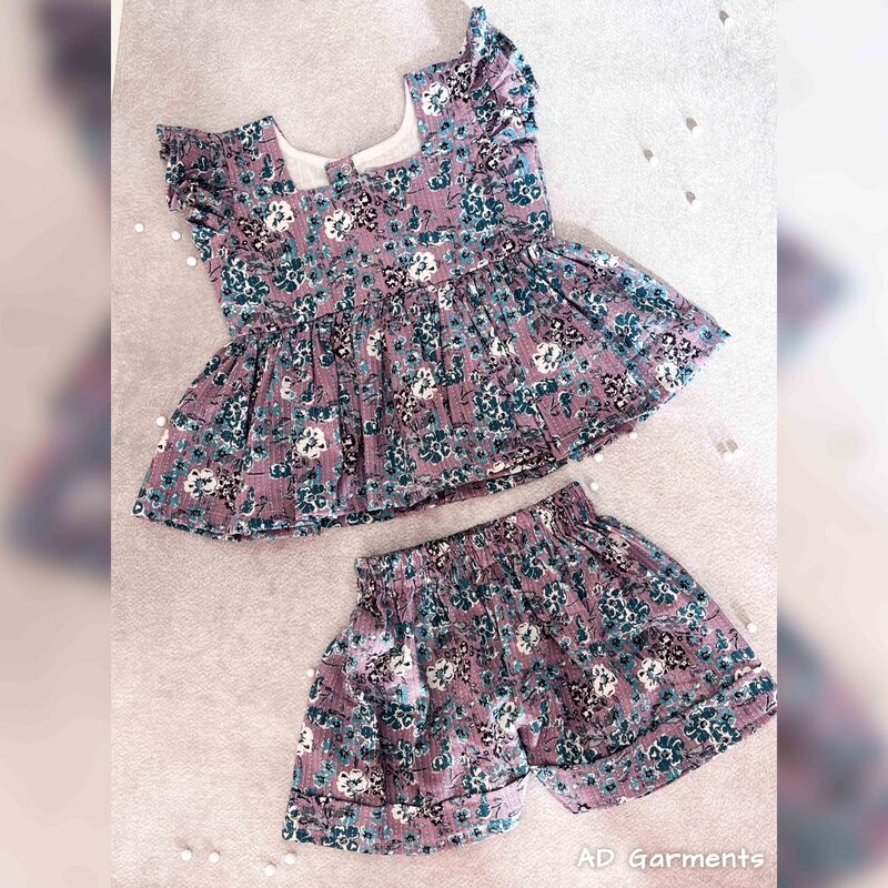 Kids Co-ords - Gray Flowers