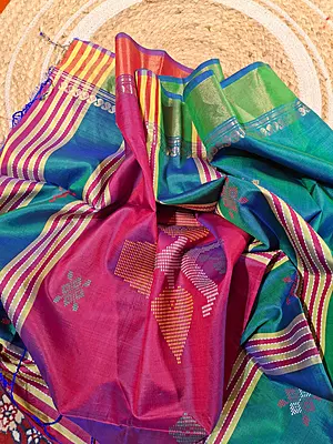 Colour Blue Green dual tone body kalashetra/kalakshetra saree Colour Blue Green dual tone body kalashetra/kalakshetra saree