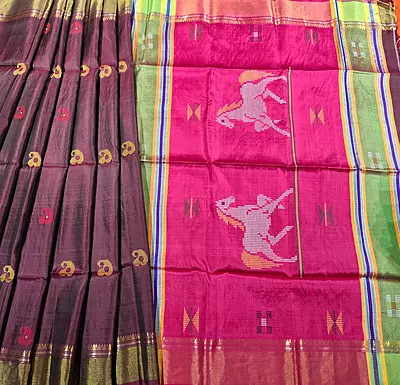 Wine color body kalashetra/kalakshetra saree Wine color body kalashetra/kalakshetra saree
