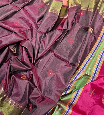 Wine color body kalashetra/kalakshetra saree Wine color body kalashetra/kalakshetra saree