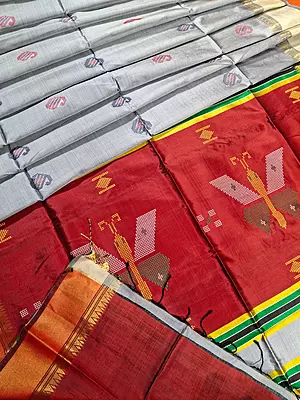 Grey color body kalashetra/kalakshetra saree Grey color body kalashetra/kalakshetra saree