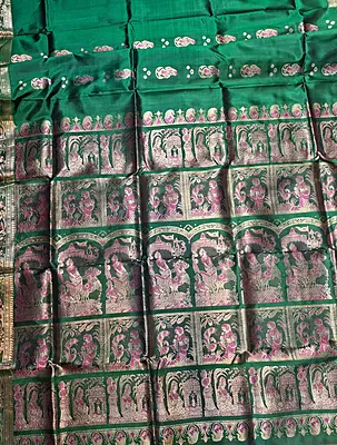 Figure motif Swarnachari Color Panna green saree