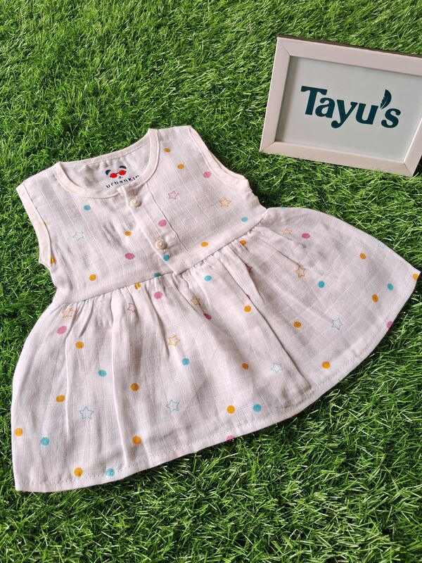 Muslin Frocks 0-3 Months (Dot Print)