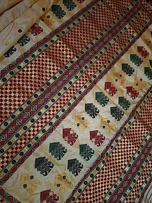 Assamese Guna zari Pure Tussar Silk Saree Natural Tussar Shade