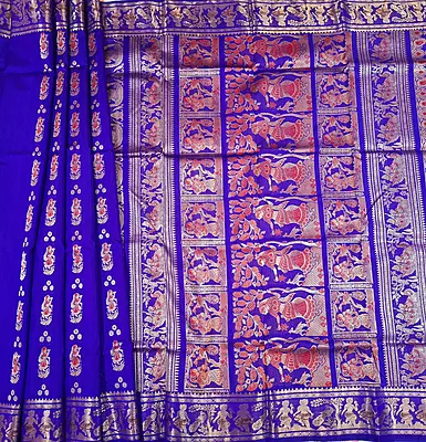 Figure motif Swarnachari Color royal blue saree