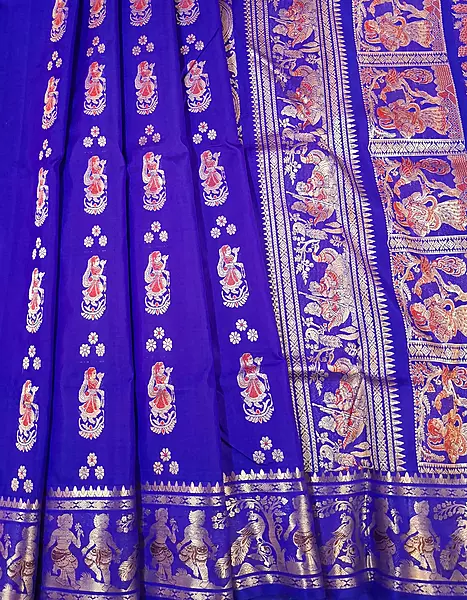 Figure motif Swarnachari Color royal blue saree