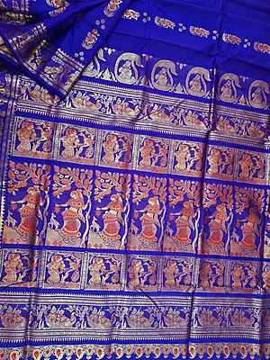 Figure motif Swarnachari Color royal blue saree