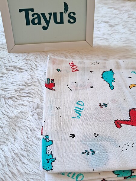 Muslin Bath towel-Dino(75*75 Cm )