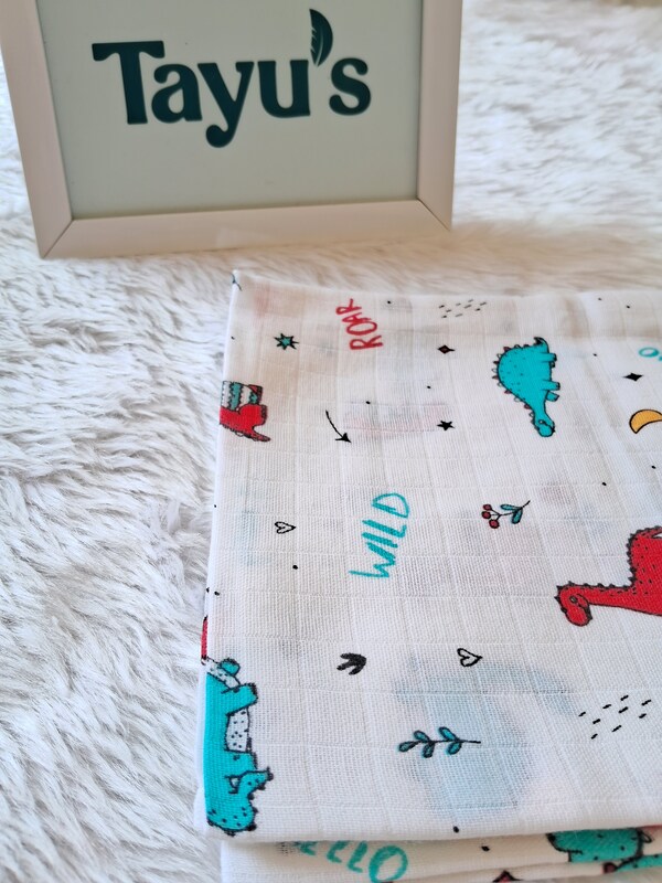 Muslin Bath towel-Dino(75*75 Cm )