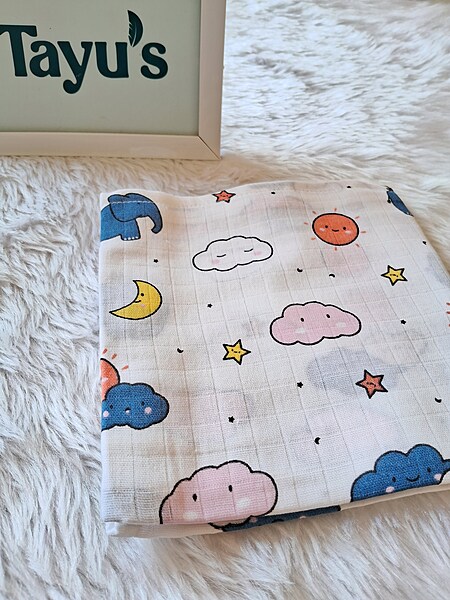 Muslin Bath towel-Elaphant(75*75 Cm )