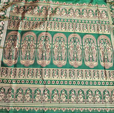 Figure motif Baluchari saree in color Panna green
