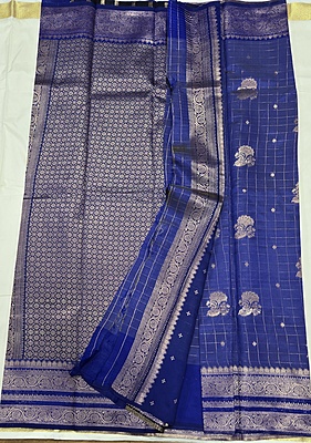 CHECKS MEENA BUTTA BLUE