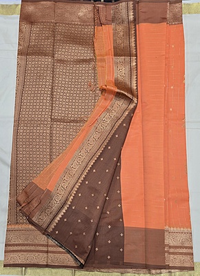 CHECKS MEENA BUTTA LIT ORANGE