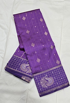 CHECKS MEENA BUTTA PURPLE