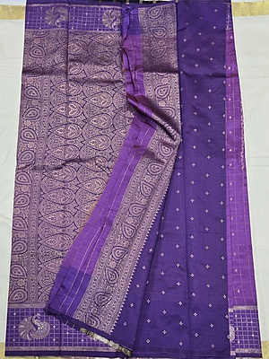 CHECKS MEENA BUTTA PURPLE