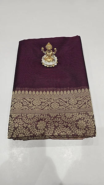 NETTED COTTON WINE SAREE