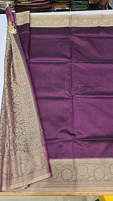 NETTED COTTON WINE SAREE
