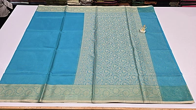 SKY BLUE NETTED COTTON