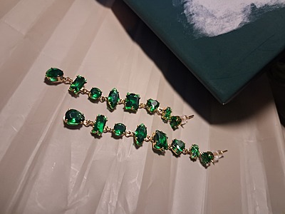 Emerald Elegance Multi-Shape Crystal Drop Earrings Emerald Elegance Multi-Shape Crystal Drop Earrings